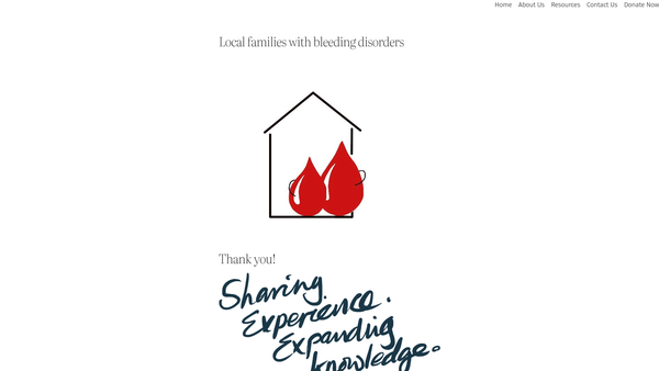 Screenshot of the Local Families With Bleeding Disorders website