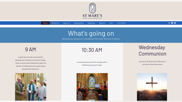 Screenshot of the The Parochial Church Council Of The Ecclesiastical Parish Of St Mary's With Christchurch And Holy Apostles, Scarborough website
