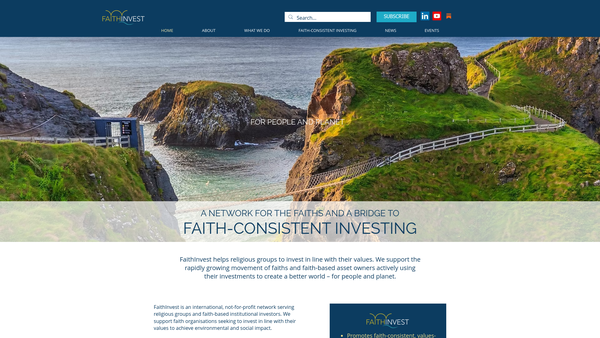 Screenshot of the Faithinvest website