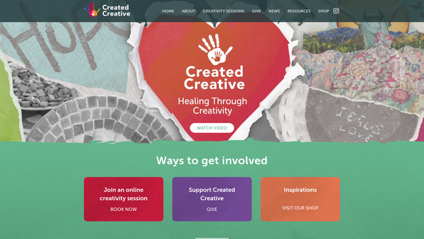 Screenshot of the Created Creative website