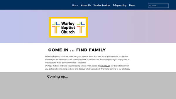 Screenshot of the Warley Baptist Church website