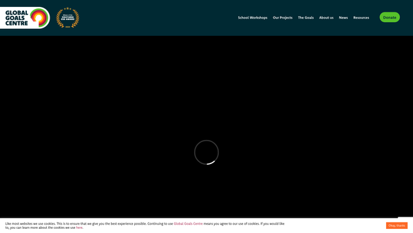 Screenshot of the Global Goals Centre website