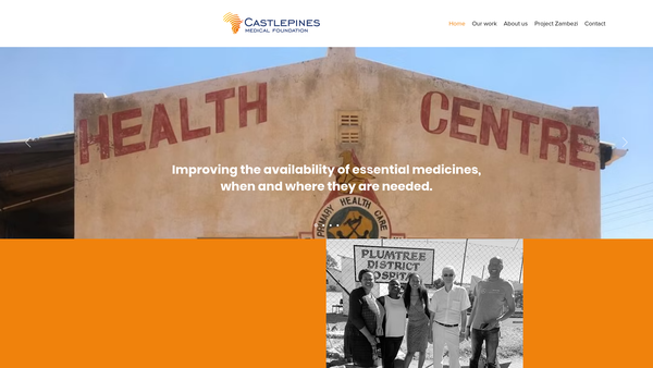 Screenshot of the Castlepines Medical Foundation website