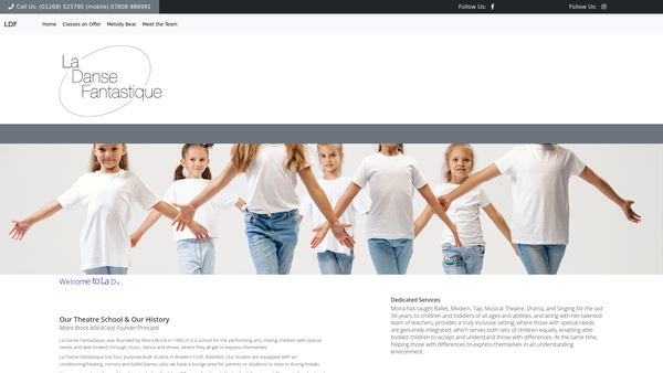 Screenshot of the La Danse Fantastique website