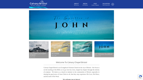 Screenshot of the Calvary Chapel Bristol website