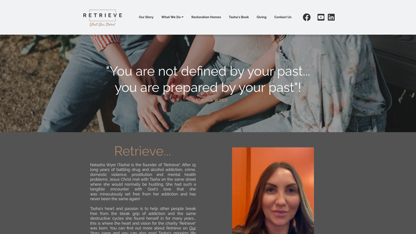 Screenshot of the Retrieve website