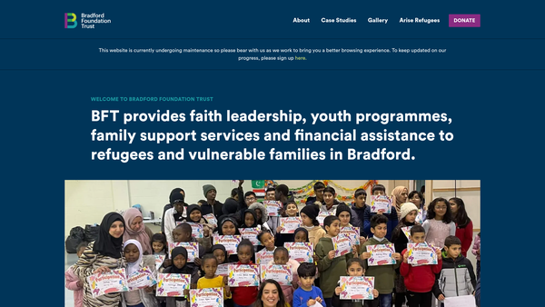 Screenshot of the The Bradford Foundation Trust website