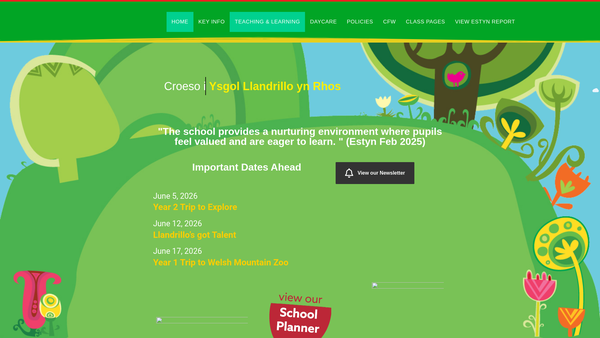 Screenshot of the Ysgol Llandrillo Yn Rhos Daycare website