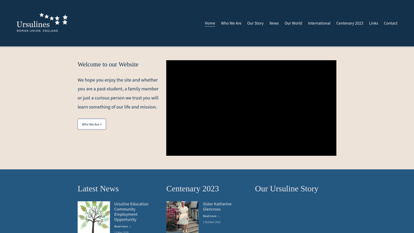 Screenshot of the The Charity Of The Roman Union Of The Order Of St Ursula website