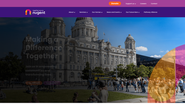 Screenshot of the Nugent Care 2019 website