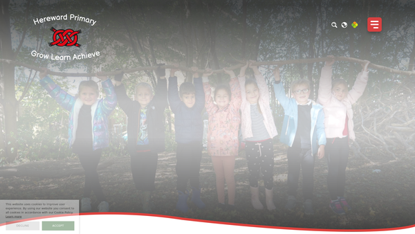 Screenshot of the Hereward County Primary School Parent And Teacher Association website