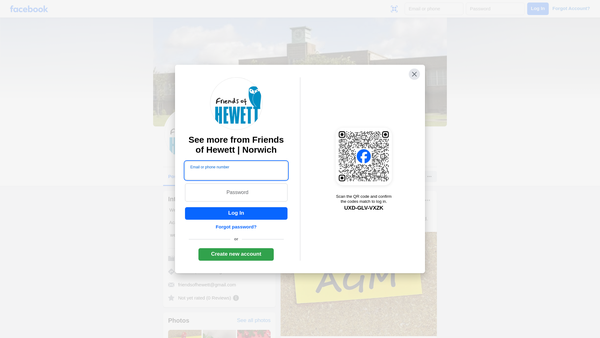 Screenshot of the Friends Of Hewett Association website