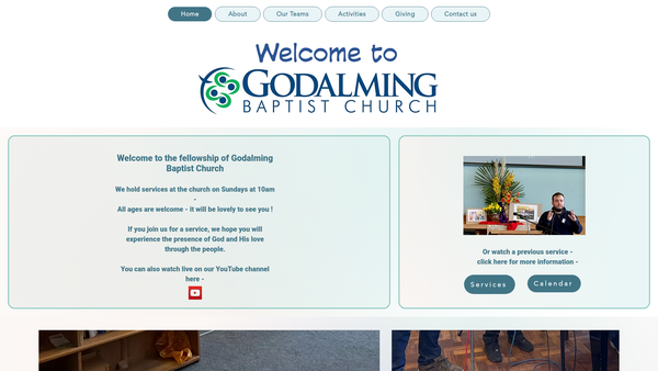 Screenshot of the Godalming Baptist Church website