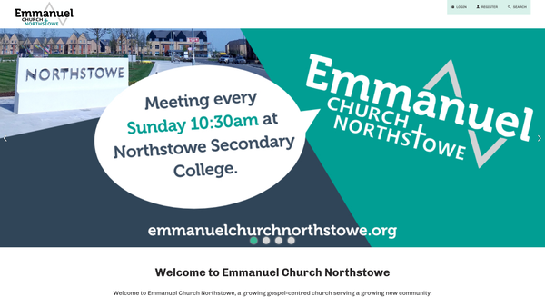 Screenshot of the Emmanuel Church Northstowe website