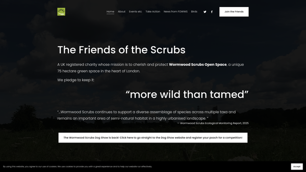 Screenshot of the The Friends Of The Scrubs website