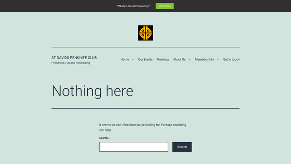 Screenshot of the The St Davids Penknife Club website
