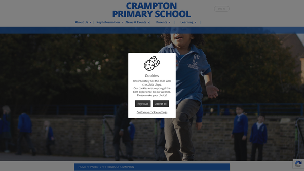 Screenshot of the Friends Of Crampton website