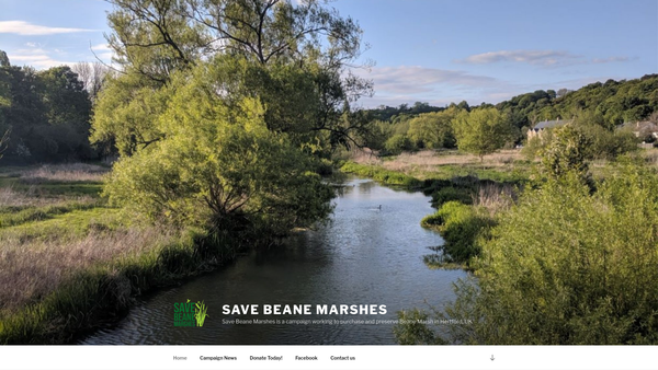 Screenshot of the Save Beane Marshes Limited website
