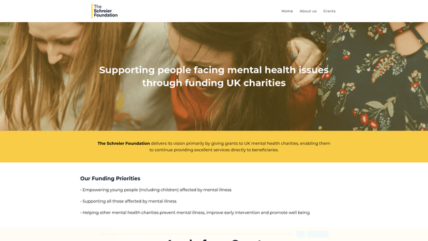 Screenshot of the The Sir Bernard & Lady Schreier Foundation website