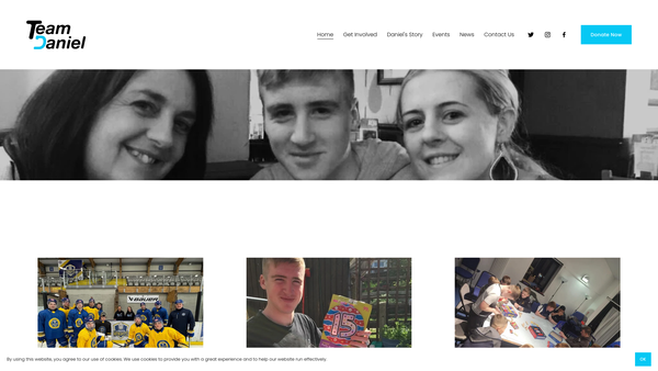 Screenshot of the Team Daniel website