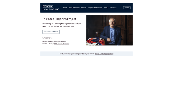 Screenshot of the Front Line Naval Chaplains website