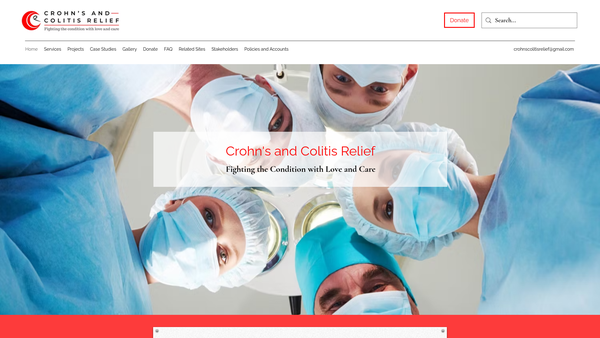 Screenshot of the Crohn's And Colitis Relief website