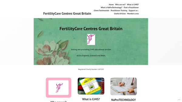 Screenshot of the Fertilitycare Centres Great Britain website