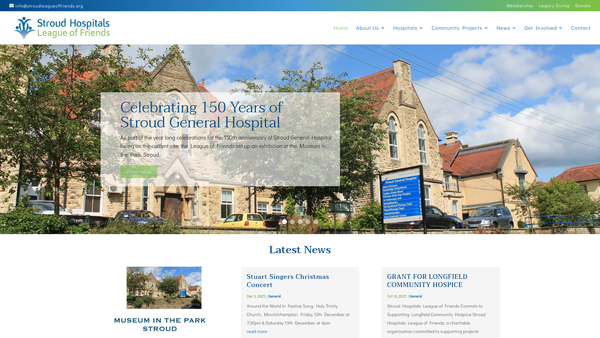 Screenshot of the The League Of Friends Of Stroud Hospitals And Related Health Provision website