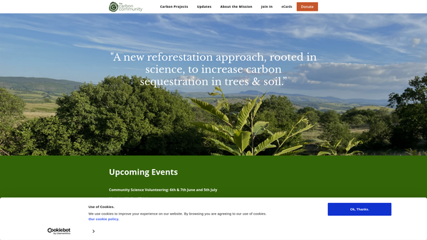 Screenshot of the The Carbon Community website
