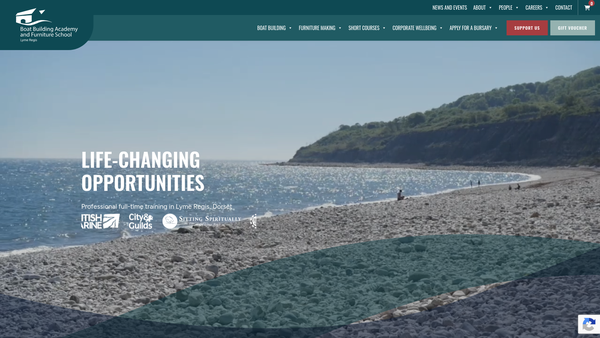 Screenshot of the Boat Building Academy Limited website