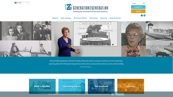 Screenshot of the Generation 2 Generation website