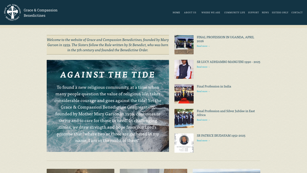 Screenshot of the Grace And Compassion Benedictines CIO website