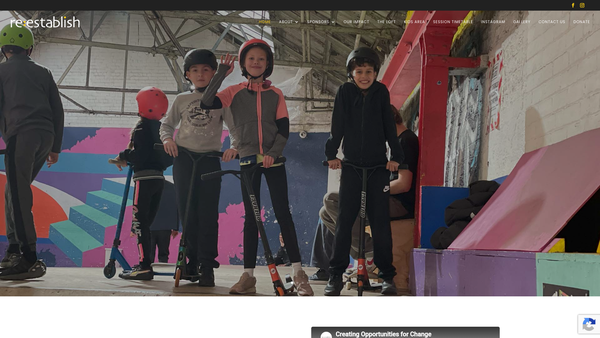 Screenshot of the Reestablish website