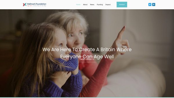 Screenshot of the Hallmark Care Homes Foundation website