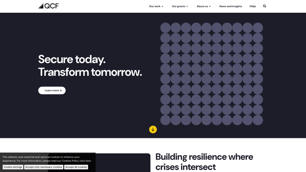 Screenshot of the Quadrature Climate Foundation website