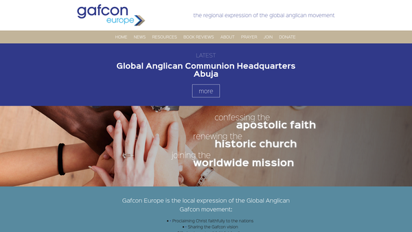 Screenshot of the Gafcon UK website