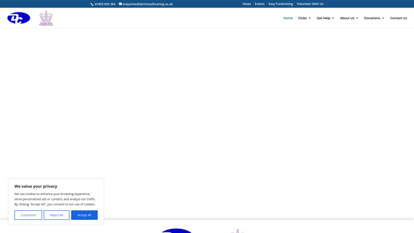 Screenshot of the Dartmouth Caring website