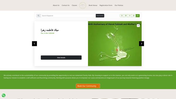 Screenshot of the Hazara Community Association website