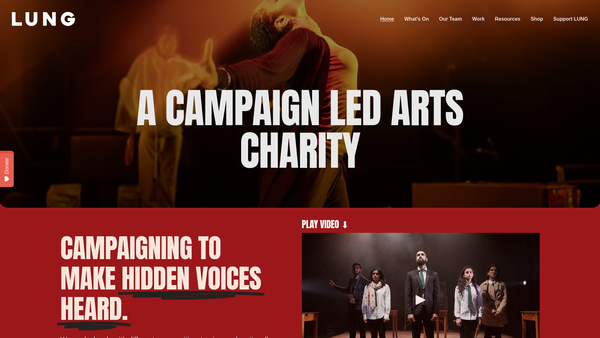 Screenshot of the Lung Productions CIO website