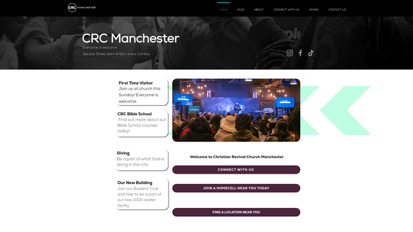 Screenshot of the Crc Manchester website