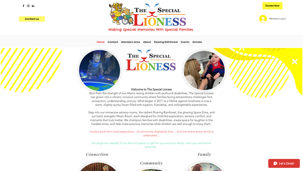 Screenshot of the The Special Lioness website