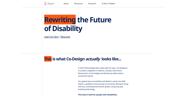 Screenshot of the The Scott-Morgan Foundation website