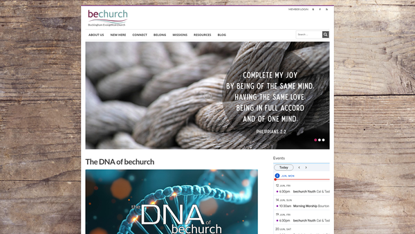 Screenshot of the Buckingham Evangelical Church website