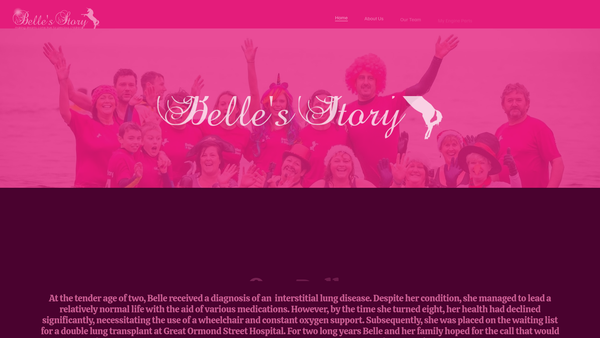 Screenshot of the Belle's Story website