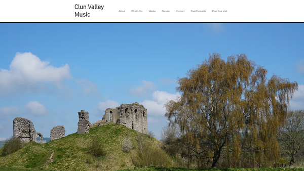 Screenshot of the Clun Valley Music website