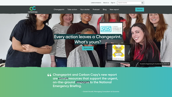 Screenshot of the Carbon Copy Network website