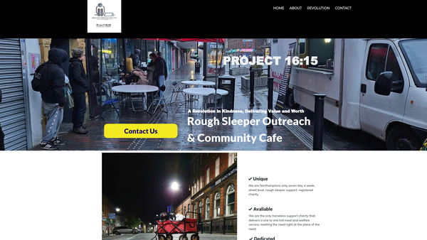 Screenshot of the Project 16:15 website