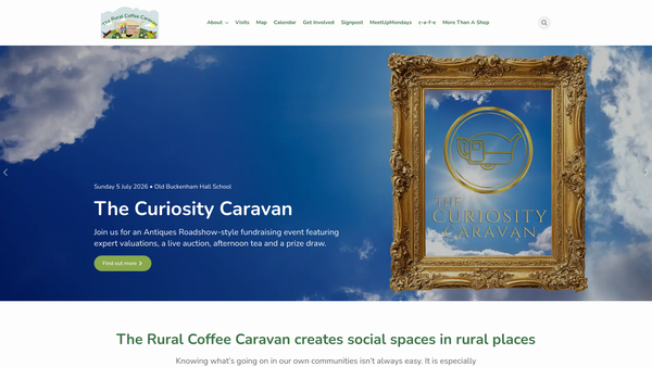 Screenshot of the The Rural Coffee Caravan website