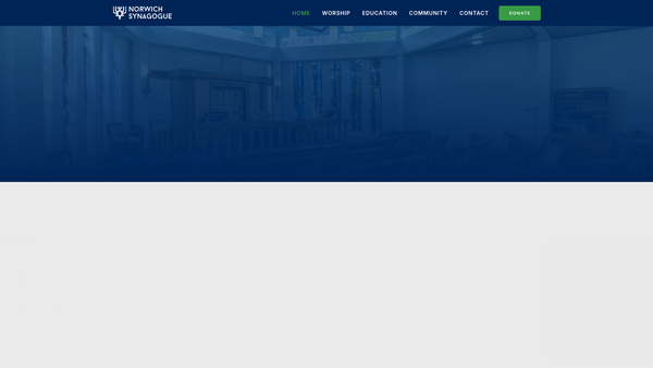 Screenshot of the Norwich Hebrew Congregation website