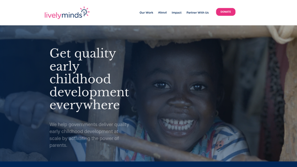 Screenshot of the Lively Minds website